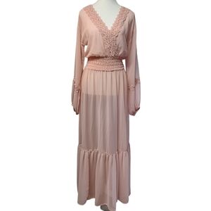 ASOS DESIGN  Sheer Tufted Blush Maxi Dress. Women's  Size 8
